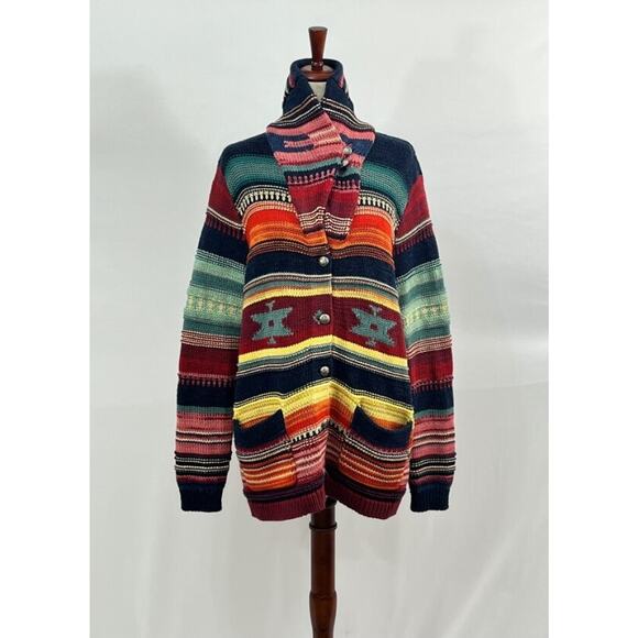 POLO RALPH LAUREN Sz XL Shawl Cardigan Long Sleeve Beacon Southwest - Picture 2 of 12